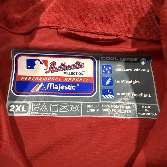 Washington Nationals Jacket Mens 2XL MLB Baseball Windbreaker 1/4 Zip Up Light - Picture 2 of 13